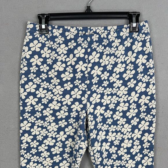 American Eagle Pants Womens Medium Blue White Floral Flare Retro Boho 90s Y2K - Picture 2 of 15